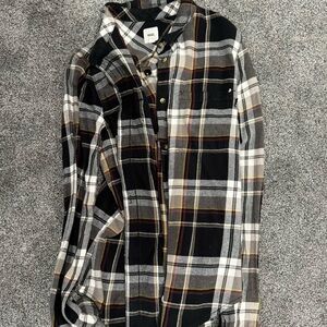 Vans Black and White Plaid Button Down Shirt